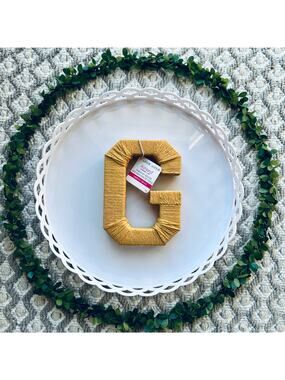 NWT Michaels Golden Yellow Textured Letter "G" Table Top Decor by Ashland